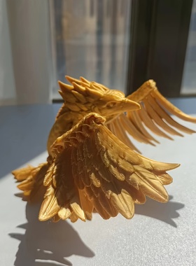3D打印金凤凰摆件书桌卧室客厅餐桌装饰动物造型居家装饰品礼物