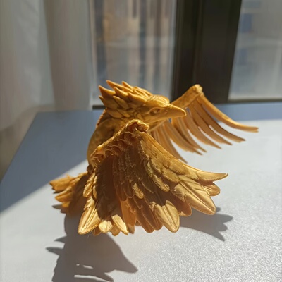 3D打印金凤凰摆件书桌卧室客厅餐桌装饰动物造型居家装饰品礼物