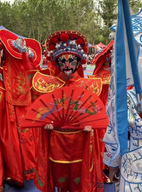 出租儿童川剧变脸全套服装国粹京剧服团龙刺绣京剧巴蜀说唱脸谱