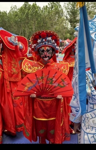 出租儿童川剧变脸全套服装国粹京剧服团龙刺绣京剧巴蜀说唱脸谱