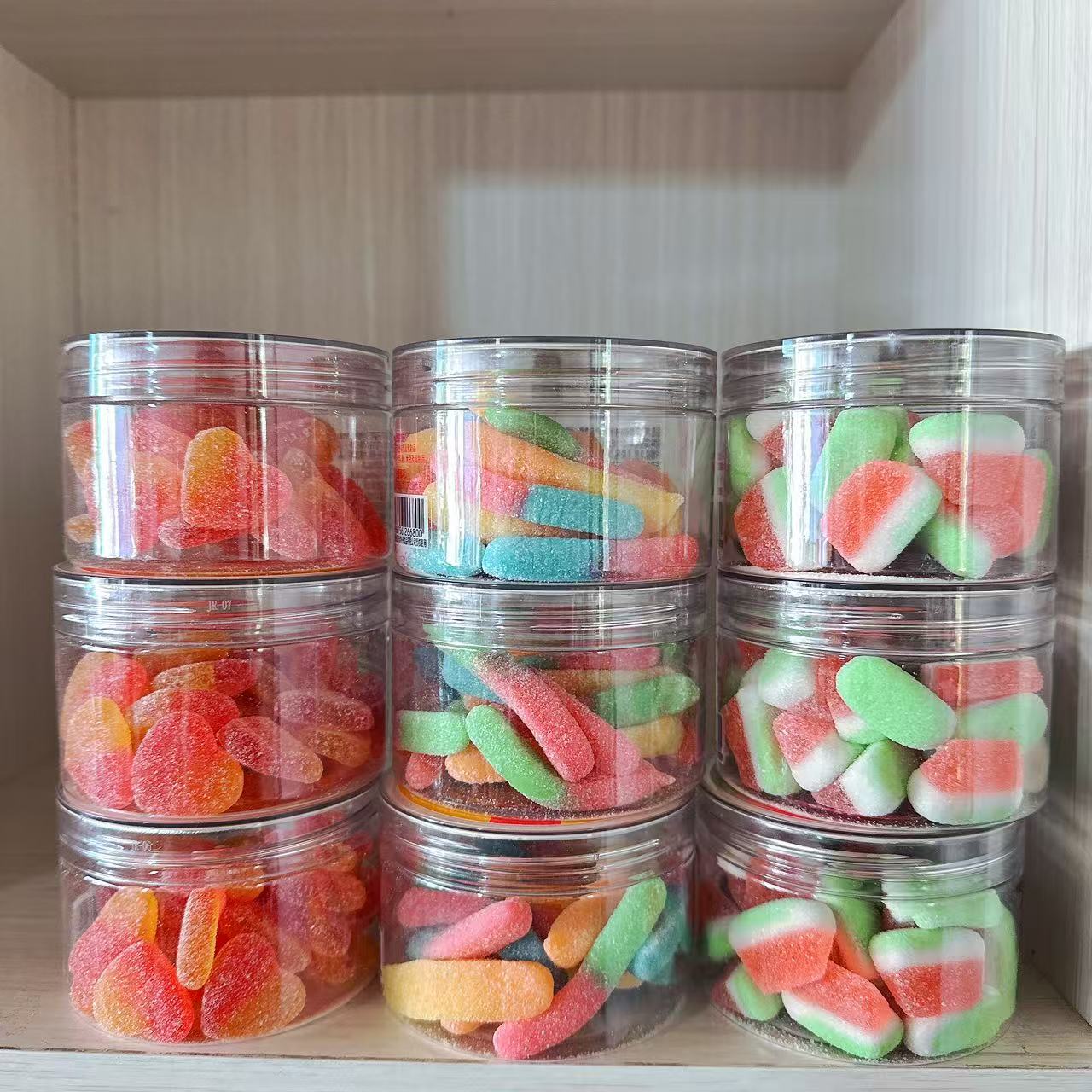 AMOS阿麦斯酸砂桃心软糖罐装彩虫糖果混合味QQ糖橡皮糖休闲零食