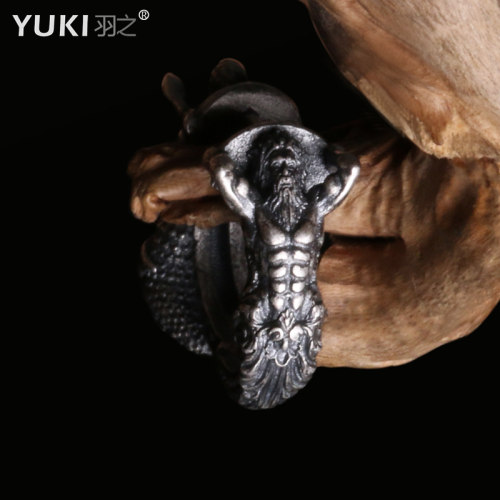 yuki男士925纯银耳钉海神ins欧美