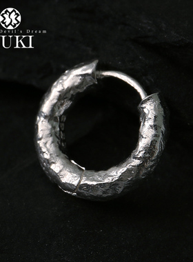 YUKI纯银耳环情侣男女饰品银箔小众设计师简约气质痞帅银耳钉潮人