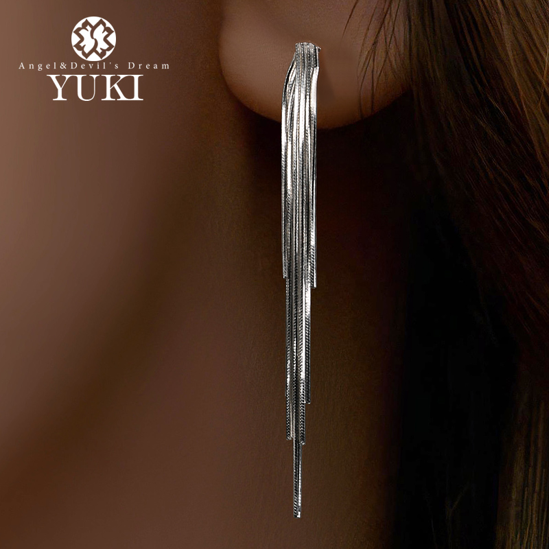 YUKI小众男女气质流苏银耳钉