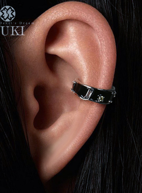 YUKI男女925纯银耳夹黑夜之星银饰无耳洞耳骨夹情侣饰品INS欧美潮