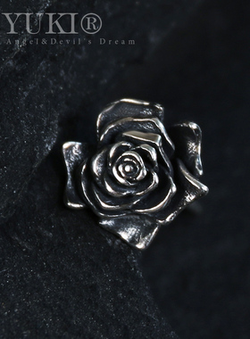 YUKI男女925纯银耳钉气质情侣暗黑玫瑰哥特银饰潮人INS冷淡风耳丁