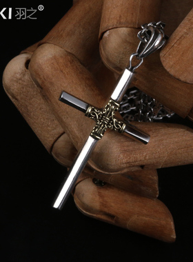 YUKI男女气质十字架纯银项链