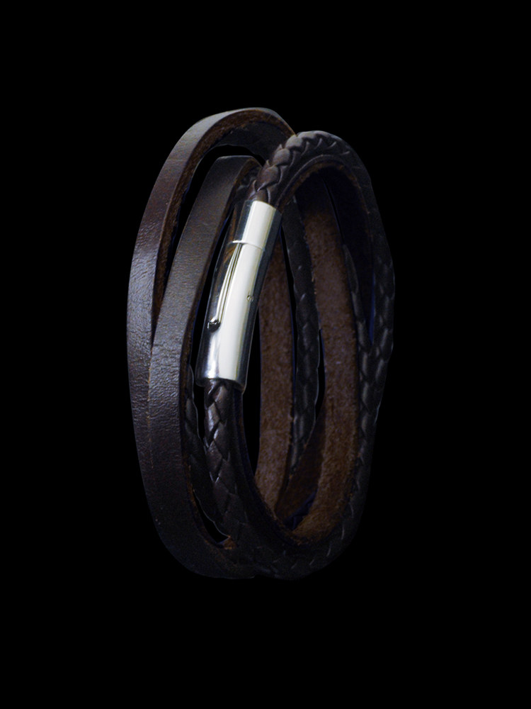 YUKI MENS TITANIUM STEEL COWHIDE & PU LEATHER BRACELETS TIDE PEOPLE KOREAN VERSION OF THE HAND JEWELRY LEATHER ROPE MULTI-LAYER HAND ROPE GIRL BRACELET