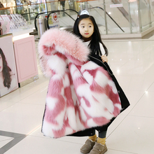 皮草外套 女童棉服仿狐狸毛内胆可拆大码 派克服女冬中长款 2019新款