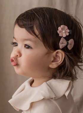 F252韩国进口公主蝴蝶结发夹女宝宝BB安全边夹婴儿童不伤发卡头饰
