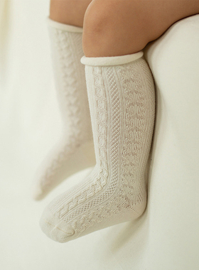 W553韩国进口男女宝宝卷边中筒袜 婴幼儿童棉质袜子 公主袜