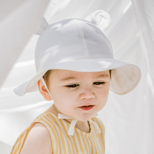 M920韩国进口夏季 婴幼儿童遮太阳帽子 可爱男女宝宝大帽檐渔夫帽