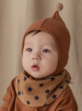 S199韩国进口新生男女宝宝全棉小围嘴 婴幼儿童双面口水巾 三角巾