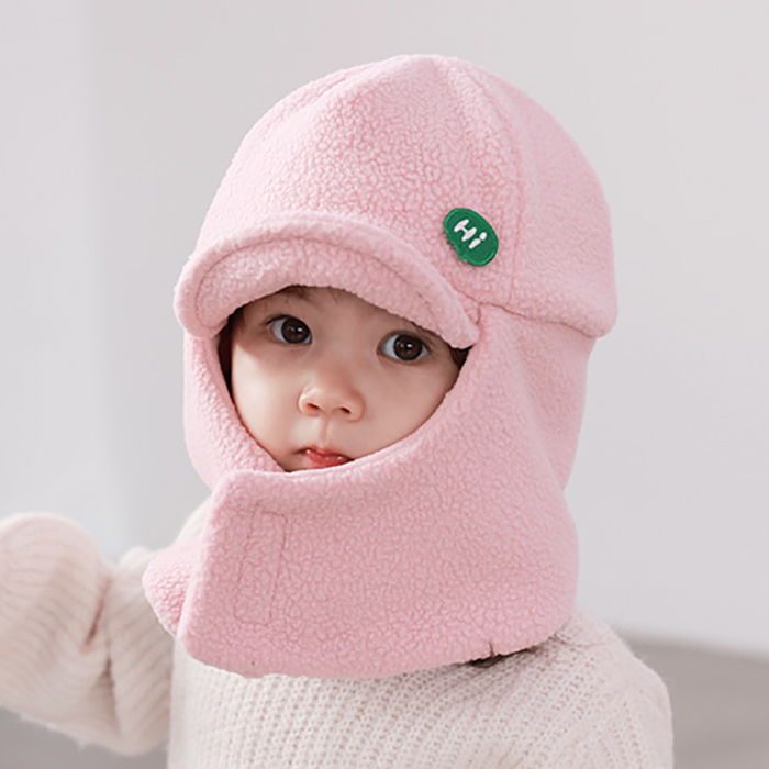 韩国婴幼儿童毛绒帽防寒围脖帽子
