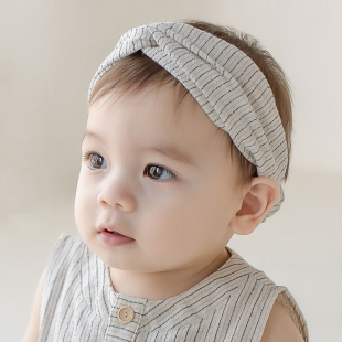 F383韩国进口3 12月男女宝宝护囟门发带婴儿童包头巾百日周岁头饰