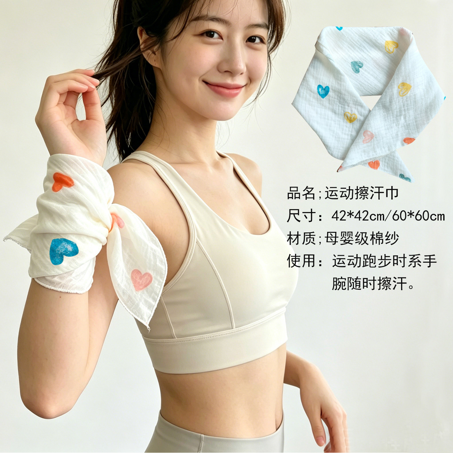 军训运动手腕擦汗巾纯棉儿童毛巾
