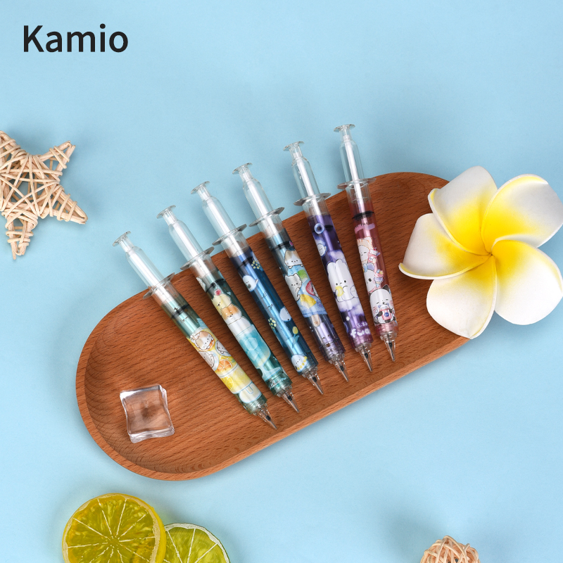 日本kamio可爱卡通针管注射器造型透明自动铅笔高颜值学生用0.5mm