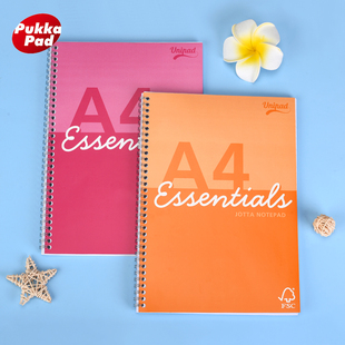 英国pukkaPad普卡龙尼帕简约A4双面划线本金属线圈易撕横线笔记本