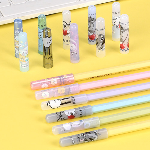 日本卡通透明纯色笔帽史努比啾啾