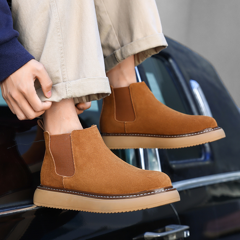 英伦复古切尔西靴橡胶PU潮流百搭