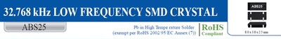 ABS25-32.768KHZ-6-T《32.768KHz 6pF 20ppm -40C +85C》