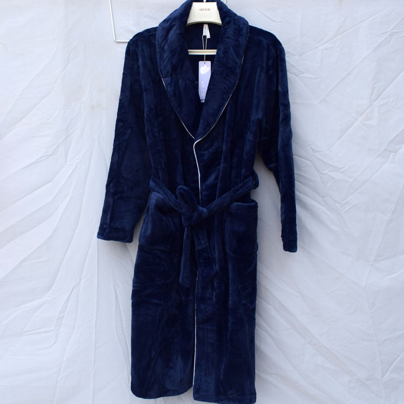 安之伴加厚珊瑚绒睡袍男士秋浴袍
