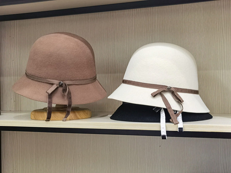 秋冬日本简约休闲羊毛女盆帽
