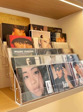 专辑展示架亚克力收藏光盘碟片架子唱片磁带光碟CD收纳盒置物架