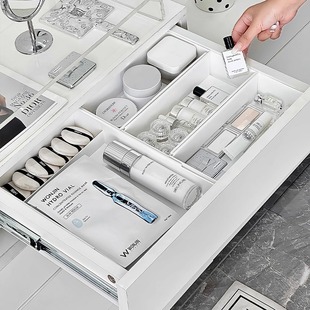 化妆品抽屉收纳盒分格整理盒化妆刷伸缩储物盒加厚口红粉扑专用盒