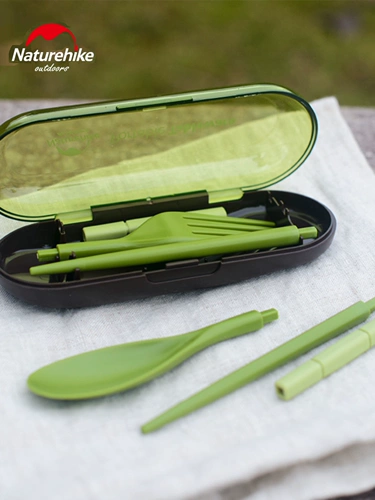 Модная дорожная посуда для путешествий, палочки для еды, ложка, вилка, комплект