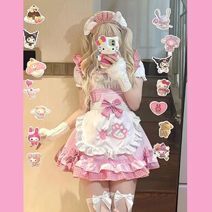 cos猫耳娘洛丽塔连衣裙子春夏 日系lolita少女软妹猫咪可爱女仆装