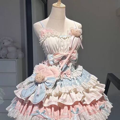 洛丽塔house甜美初恋公主蓬蓬巧杏粉连衣裙蓬蓬裙