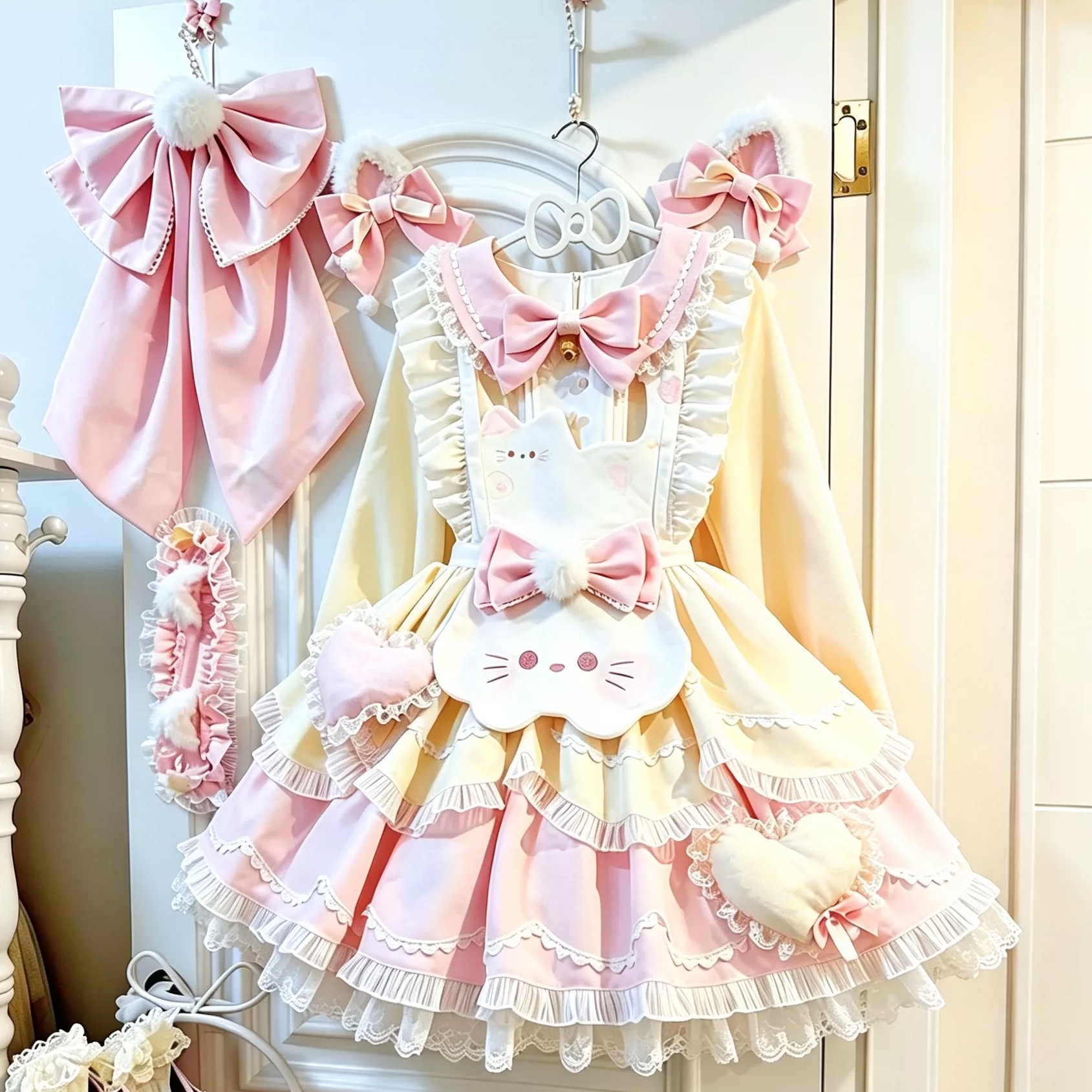 甜茶少女lolita蓬蓬连衣裙蝴蝶结