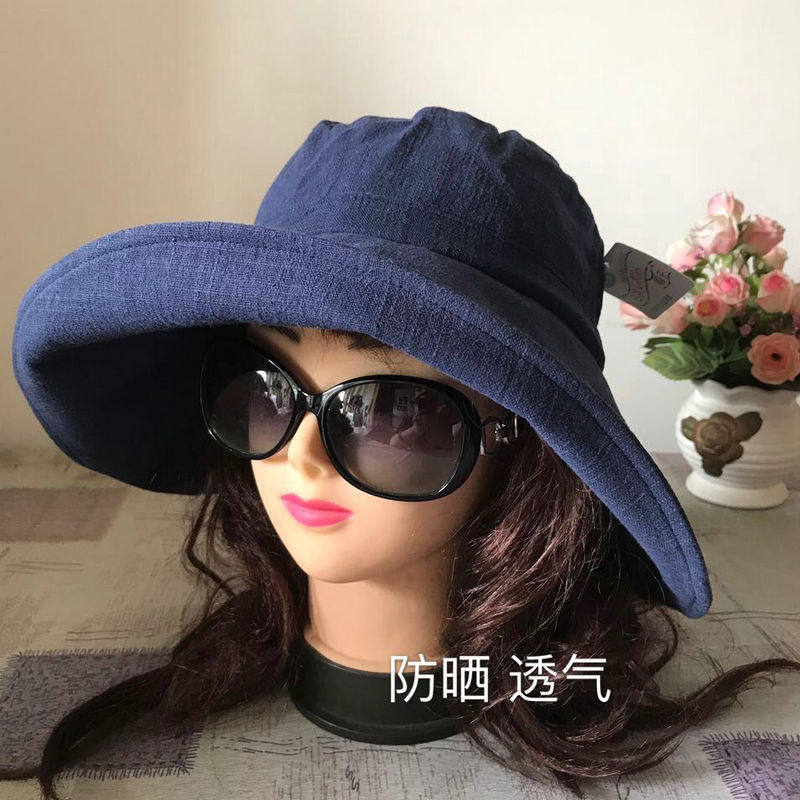 超大檐防UV可折叠日本时尚布帽