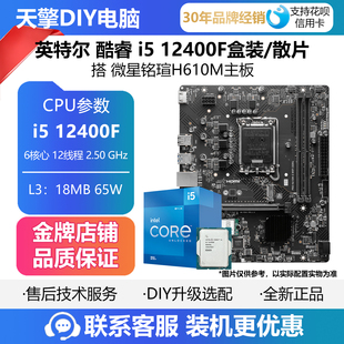 H610M 13400F D4主板搭英特尔12100F 12400F WIFI 微星PRO