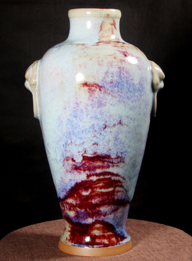 禹州神垕钧瓷礼品国礼窑变花瓶大师泰和坊窑工艺品客厅摆件中式