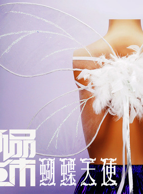 儿童大人蝴蝶精灵翅膀奇妙仙子白色天使仙女幻彩节日婚庆表演道具
