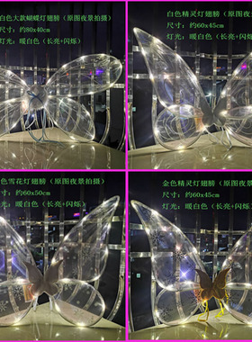 灯儿童大人蝴蝶翅膀天使翅膀奇妙仙子天使发光夜场夏夜光游玩道具