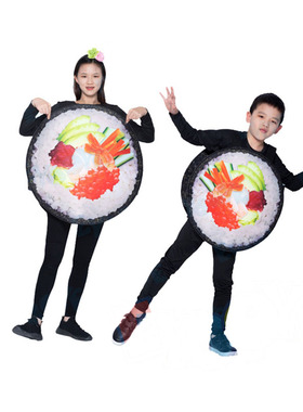 创意餐厅食物派对寿司服饰cos六一亲子儿童男女同款搞笑趣味表演