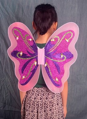 多色儿童小花蝴蝶精灵翅膀奇妙仙子天使仙女幻彩舞台表演出道具