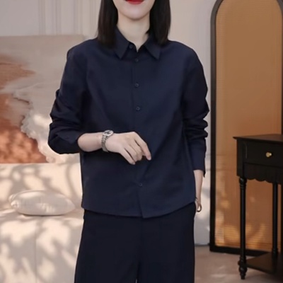 休闲百搭气质韩版长袖衬衫女