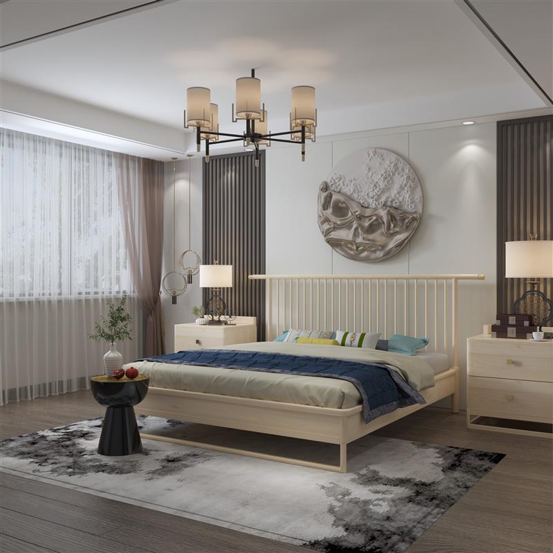 议价新中式全实木床1.8米禅意黑胡桃木1.5米单双联系客服获取底价