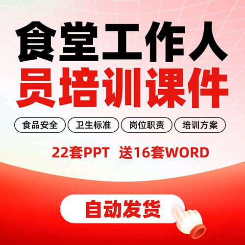 学校幼儿园企业员工食堂工作人员培训课件食品安全培训课件PPT