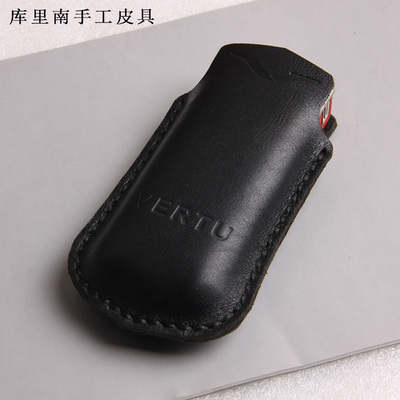 黑色真皮威图复古手机壳