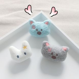 跨境韩国卡通毛绒小熊小兔子胸针熊熊小白兔衣服配饰徽章鞋 子别针