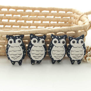 森系可爱小猫头鹰胸针卡通可爱动物猫头鹰布艺刺绣毛绒公仔