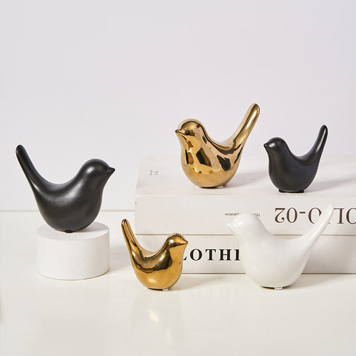 北欧现代轻奢客厅玄关书架陶瓷