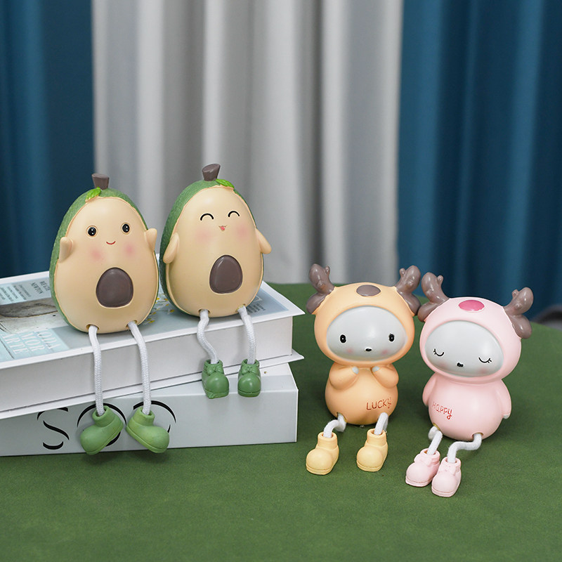 可爱少女心家居装饰树脂牛油果摆件吊脚人偶创意桌面小摆设品礼物,家居饰品,装饰摆件,淘宝优惠券,粉丝福利购,淘宝优惠卷