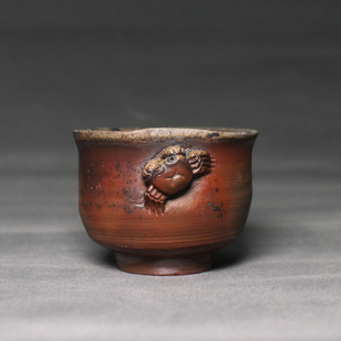 备前烧名家小西陶古茶杯碗盏汤吞日本进口柴烧功夫茶具器独家授权