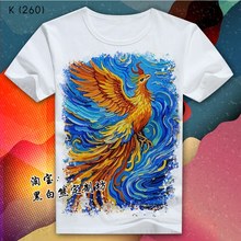 凤凰 图案印花短袖t恤男夏季2025新款衣服时尚青少年半袖上衣